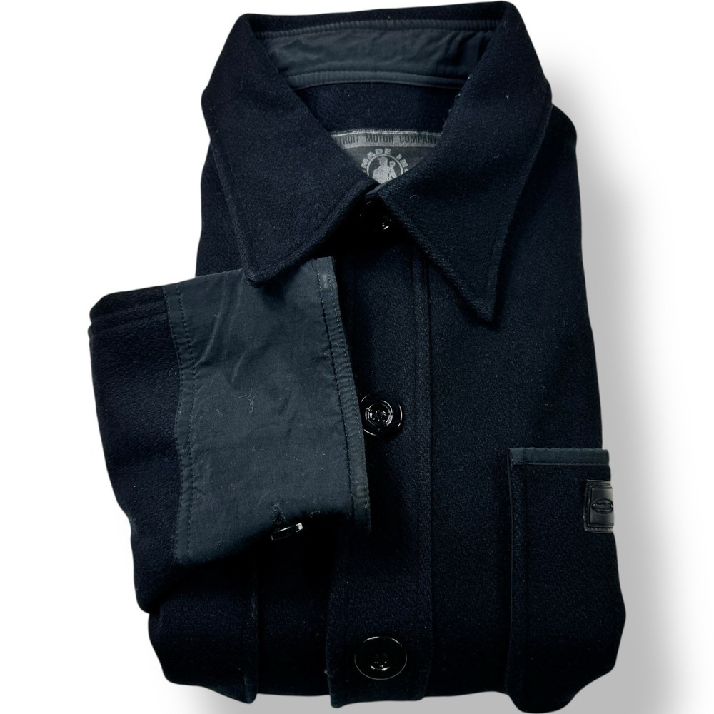 Detroit Motor Co Black Wool Blend Shacket Shirt Jacket Made in Detroit Men's XL